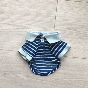 striped button up puppy shirt